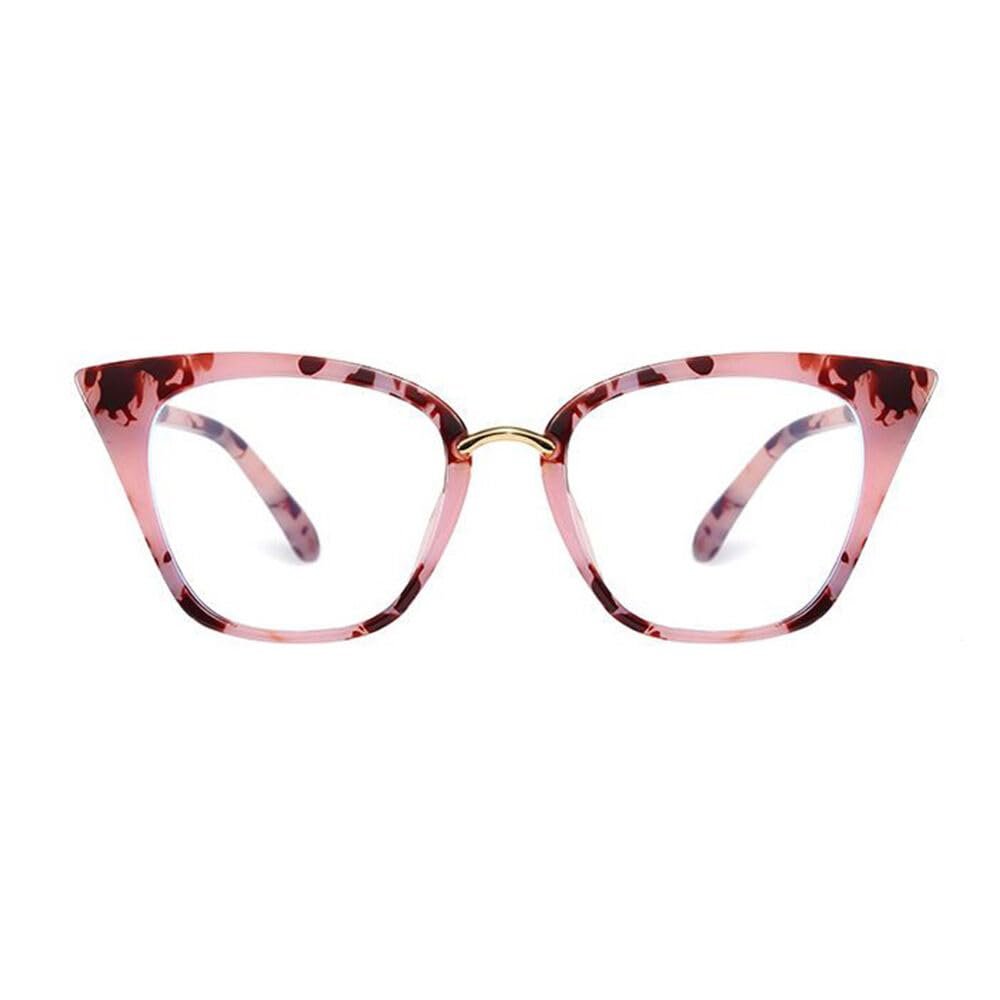 AOOLIA Oversized Cat Eye Reading Glasses for Women, Stylish Blue Light Reading Glasses, Reading Eyeglasses for Computer Laptop Phone (Pink, 2.5, x)