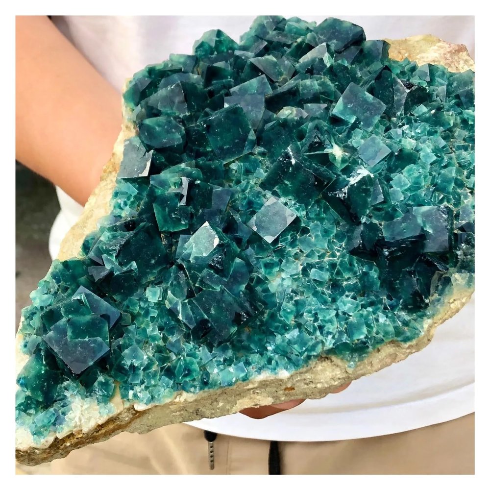 1pcs,Natural Green Cubic Fluorite, crystalline Clumps Mineral, Healing Sample (Size : 100-150g)