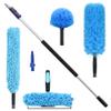SHINMING High Reach Cleaning Kit with 12FT Telescoping Pole - Ceiling Fan & Microfiber Feather Dusters, Cobweb Brush, Window Squeegee & Washer view 1