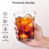 Dealusy 100 Pack - 16 oz Clear Plastic Cups with Lids and Straws, Sturdy & Food Safe Iced Coffee Cups with lids, Disposable Plastic Smoothie Cups for Cold Drinks view 3