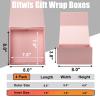 Ditwis 4 Pack 8x8x4 Inches Gift Boxes with Magnetic Closure Lids, Pink Magnetic Box for Wedding, Groomsmen Bridesmaid Proposal, Birthdays, Mother's Day view 2