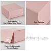 Ditwis 4 Pack 8x8x4 Inches Gift Boxes with Magnetic Closure Lids, Pink Magnetic Box for Wedding, Groomsmen Bridesmaid Proposal, Birthdays, Mother's Day view 3