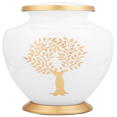 Memorials Cremation Urns for Adult - Adult Funeral Urn Handcrafted - Handcrafted Cremation Urn, Large Burial Urns for Ashes Adult - Yellow Ivory