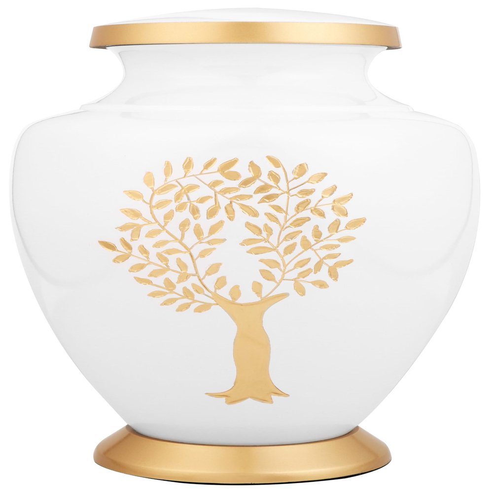 Memorials Cremation Urns for Adult - Adult Funeral Urn Handcrafted - Handcrafted Cremation Urn, Large Burial Urns for Ashes Adult - Yellow Ivory