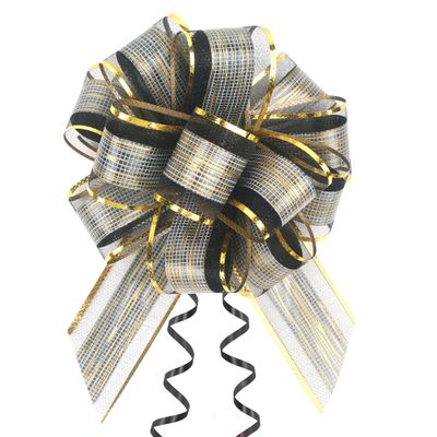 10 Pack Large Pull Bows 6 Inch - Big Black Bows for Gift Wrapping, Ribbon Pull Bows for Mother's Day, Wedding Baskets Birthdays Gift