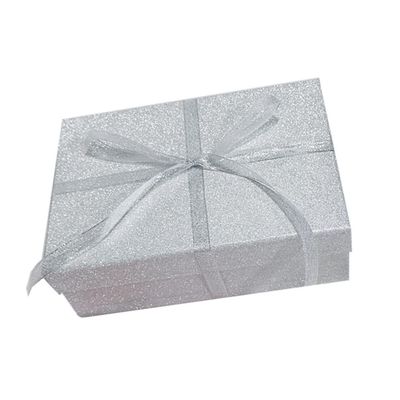 IWOWHERO 1Pc Christmas Box Paper Packaging Case for Cosmetics Black Paper Box with Bow Design Spacious Festival Wrapping for Perfume and Makeup