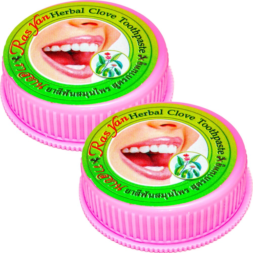 2 Pcs. of Ras Yan Herbal Clove Concentrated Toothpaste in Round Box 25 Gram. Original from Thailand.