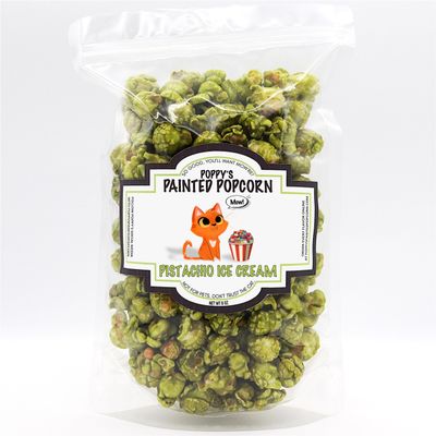 Poppy's Painted Popcorn (Pistachio Ice Cream), 8 Ounce (Pack of 1)
