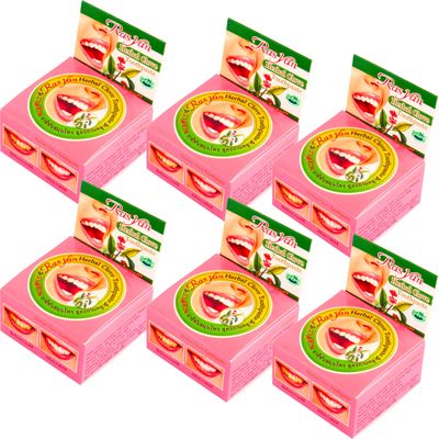 6 Pcs. of Ras Yan Herbal Clove Concentrated Toothpaste in Round Box 25 Gram. Original from Thailand.