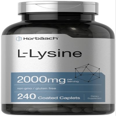 Horbach L-Lysine Supplement 2000mg | 240 Caplets | Free Form L-Lysine Hydrochloride | Vegetarian, Non-GMO, Gluten Free
