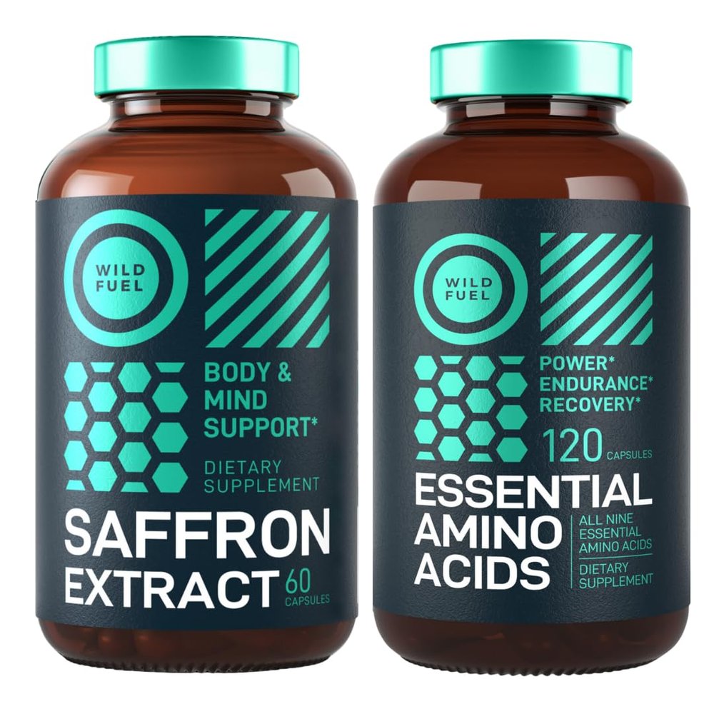 Essential Amino Acid Supplement and Pure Saffron Extract Energy and Mood Bundle