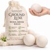 Premium New Zealand Wool Dryer Balls - 6-Pack, 100% Organic, Hand-Felted, Reusable, Reduce Drying Time - Natural Fabric Softening, Wrinkle & Static Reduction view 1