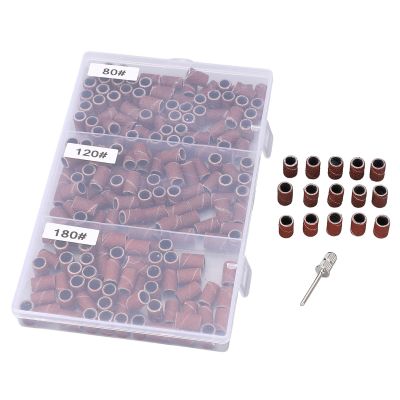 ZIZEV 210Pcs Sanding Bands for Nail Drill Manicure Ring for Cap Mandrel Care Accessories for Foot Calls Brown for Foot Nail Drill Bits