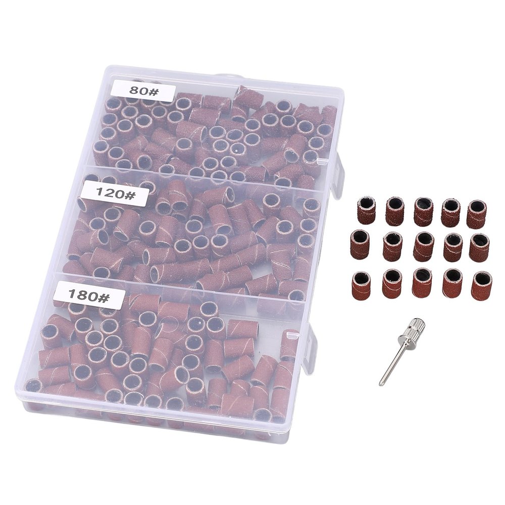 ZIZEV 210Pcs Sanding Bands for Nail Drill Manicure Ring for Cap Mandrel Care Accessories for Foot Calls Brown for Foot Nail Drill Bits