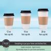 MULMEH New Disposable Paper Coffee Hot Cups, Black Travel Sip Lids and Insulated Holder Sleeves (100, 12 oz.) view 4