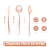 150PCS Rose Gold Plastic Silverware,Heavy Duty Disposable Utensils view 2