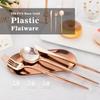 150PCS Rose Gold Plastic Silverware,Heavy Duty Disposable Utensils view 4