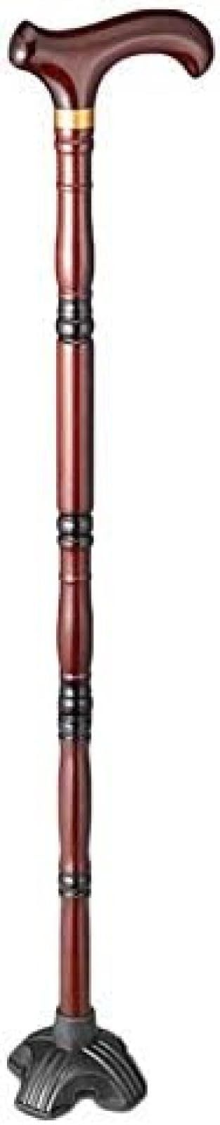 Handmade Wooden Walking Stick with Rubber Non-Slip Base Pad, Adjustable Beech Canes with Wrist Strap, Handrail Canes for Crutches for Men and Women