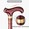 Handmade Wooden Walking Stick with Rubber Non-Slip Base Pad, Adjustable Beech Canes with Wrist Strap, Handrail Canes for Crutches for Men and Women view 4