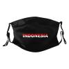 Rqwaaed Indonesia Flag Indonesian Text Word Art Face Mask Washable Reusable Adults Breathable With 2 Filters, 1, Black view 1