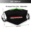 Rqwaaed Indonesia Flag Indonesian Text Word Art Face Mask Washable Reusable Adults Breathable With 2 Filters, 1, Black view 4