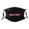 Rqwaaed Egyptian Flag Egyptians Text Word Art Face Mask Washable Reusable Adults Breathable With 2 Filters, 1, Black view 1
