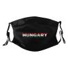 Rqwaaed Hungary Flag Hungarian Text Word Art Face Mask Washable Reusable Adults Breathable With 2 Filters, 1, Black view 1