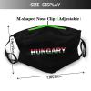 Rqwaaed Hungary Flag Hungarian Text Word Art Face Mask Washable Reusable Adults Breathable With 2 Filters, 1, Black view 4