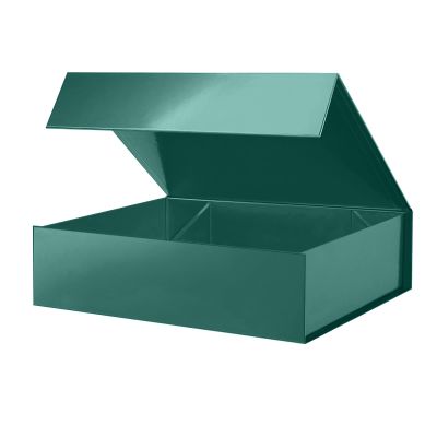 PACKHOME Large Gift Box 13.5x10x3.5 Inches, Sturdy Shirt Box with Magnetic Lid for Multiple Occasions (Glossy Green)