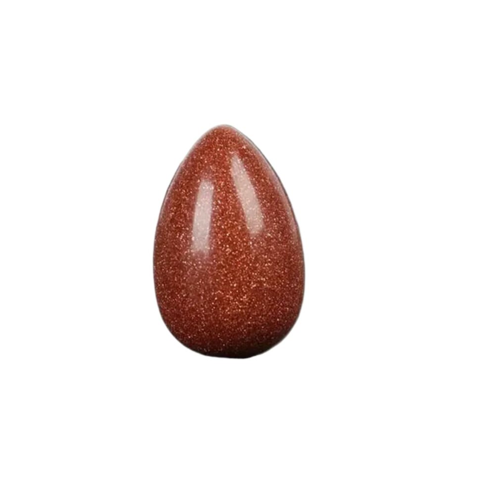 KAKAYE 1PC 30x20mm Natural Quartz Massage Egg Yoni Egg Natural Crystal Jade Mineral Ball Kegel Exercise Tool (Red Sand)