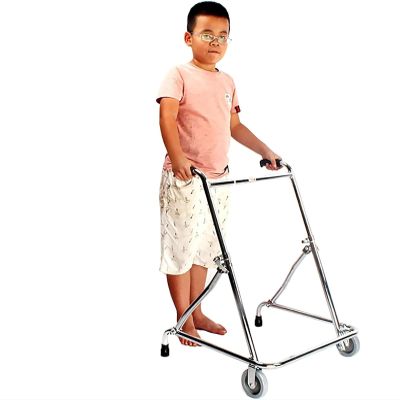 CEEBUS Folding Walker with Wheels, Lightweight Aluminum Walking Frames, Adjustable Rollator Walker for Child, Lower Limb Rehabilitation Aids Training Stand