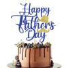 Leetaivie Happy Father's Day Cake Topper, Happy Birthday Dad Best Dad Ever Cake Topper, Father's Day Cake with Hat Signs Best Dad Ever Cake Decorations (Dark Blue) view 1
