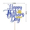 Leetaivie Happy Father's Day Cake Topper, Happy Birthday Dad Best Dad Ever Cake Topper, Father's Day Cake with Hat Signs Best Dad Ever Cake Decorations (Dark Blue) view 2