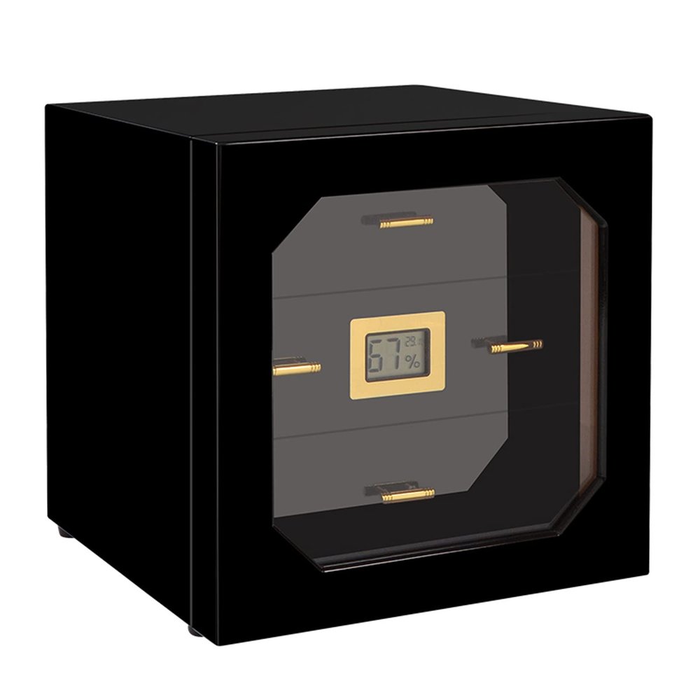 NZHIMING Humidors, Cehumidor with Hygrometer 3 Layer Humidor Small Humidor with Humidifier Good Sealing/a/24 * 24 * 24Cm