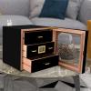 NZHIMING Humidors, Cehumidor with Hygrometer 3 Layer Humidor Small Humidor with Humidifier Good Sealing/a/24 * 24 * 24Cm view 2