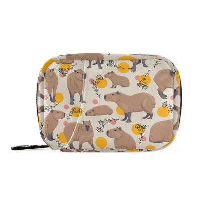 Sletend Pill Box Capybara 7 Day Pill Case Travel Pill Organizer Bag with Zipper Portable Weekly Vitamin Medicine Supplement Holder Pouch Bag
