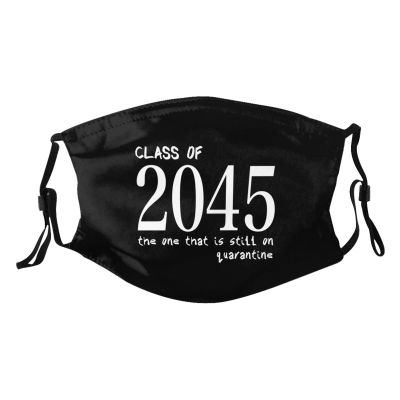 Rqwaaed Class of 2045 Still on Quarantine Graduation Face Mask Washable Reusable Adults Breathable With 2 Filters, 1, Black