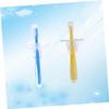BUTIFULSIC 2pcs Silicone Training Toothbrush Umbrella-Shape Brush Safety Guard Blue view 4