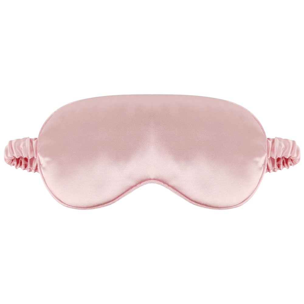1 Pack Sleep Mask, Silk Eye Mask with Elastic Strap, Breathable Eye Mask for Sleeping,Travel, Girls, Women, Men (Pink)