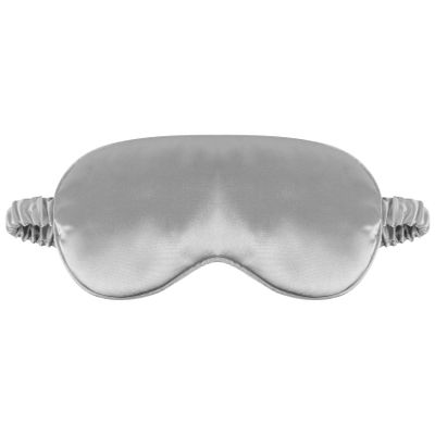 1 Pack Sleep Mask, Silk Eye Mask with Elastic Strap, Breathable Eye Mask for Sleeping,Travel, Girls, Women, Men (Grey)