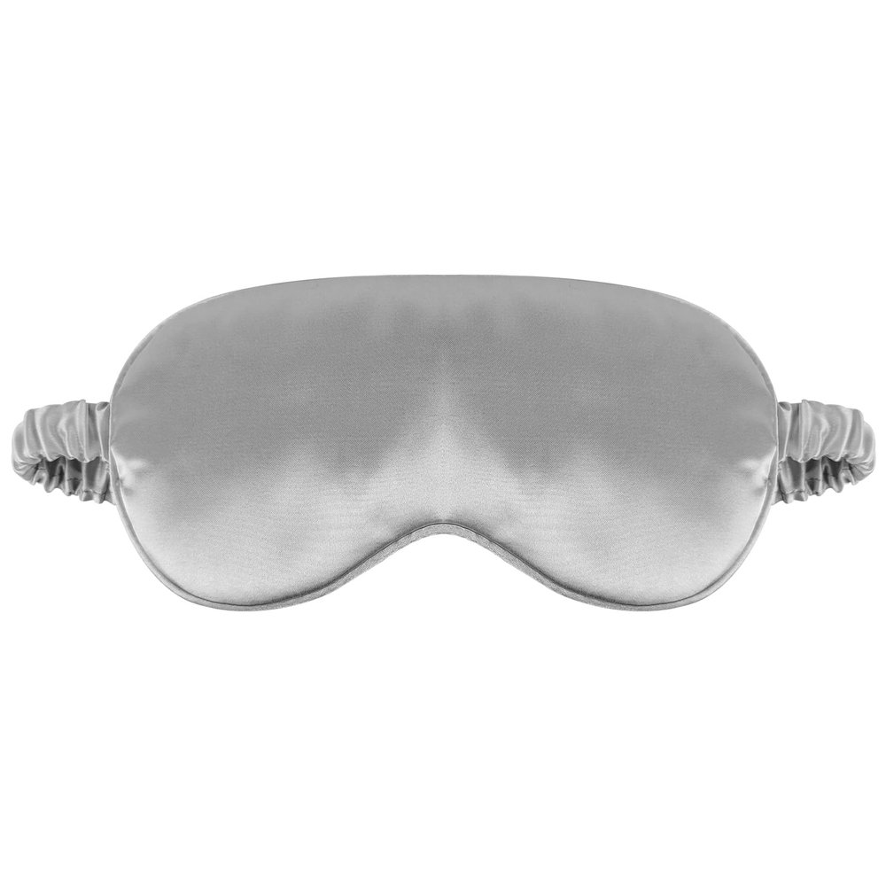 1 Pack Sleep Mask, Silk Eye Mask with Elastic Strap, Breathable Eye Mask for Sleeping,Travel, Girls, Women, Men (Grey)