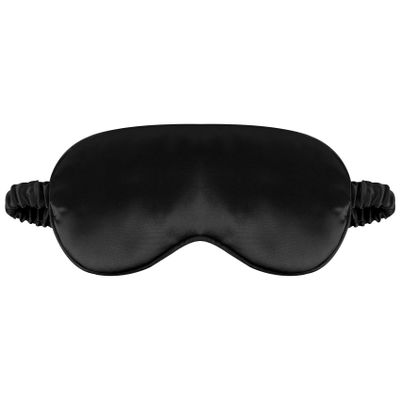 1 Pack Sleep Mask, Silk Eye Mask with Elastic Strap, Breathable Eye Mask for Sleeping,Travel, Girls, Women, Men (Black)