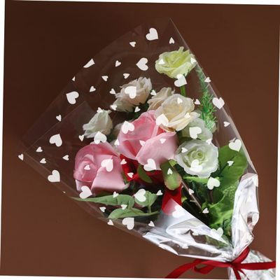 FRCOLOR Bouquet Flower Wrapping Paper Ultra-thin Material for Floral Arrangements Art Crafts and Seasonal Gifting Heart-shaped Design