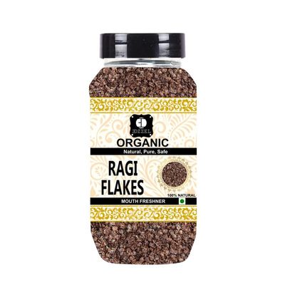 EDZZEL Organic Ragi Flakes (Finger Millet) Traditional Premium Quality Hygienically Packed | Vegan | Gluten Friendly | NON-GMO | Indian Origin ( Pack of 1 ) 100 Gm