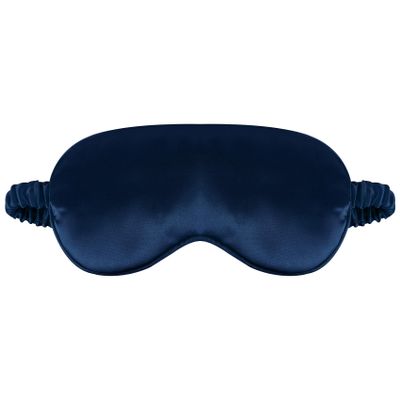 1 Pack Sleep Mask, Silk Eye Mask with Elastic Strap, Breathable Eye Mask for Sleeping,Travel, Girls, Women, Men (DarkBlue)
