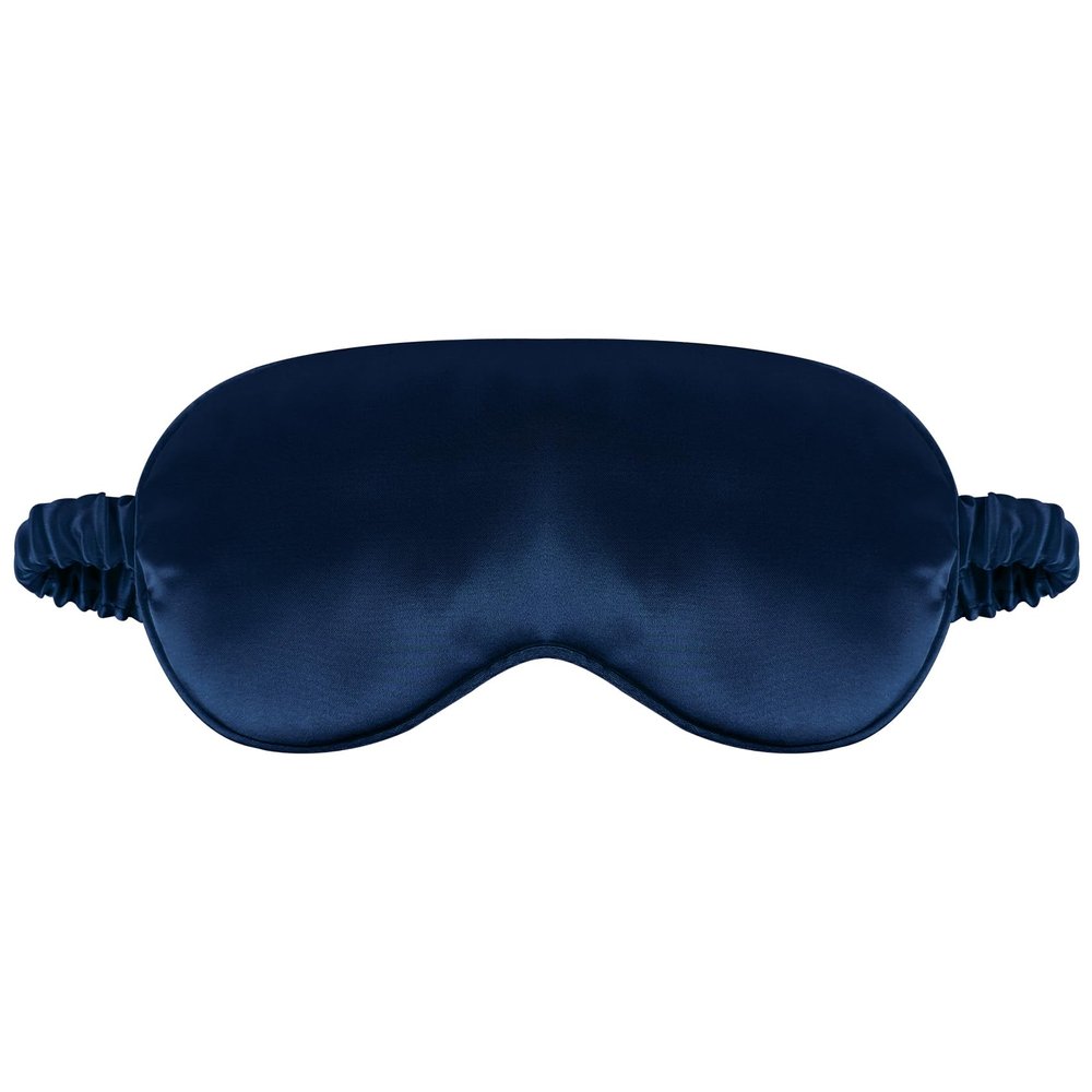 1 Pack Sleep Mask, Silk Eye Mask with Elastic Strap, Breathable Eye Mask for Sleeping,Travel, Girls, Women, Men (DarkBlue)