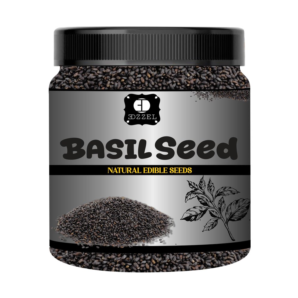EDZZEL Natural Basil Seeds Edible Seeds | Indian Origin (Pack of 1) 250 Gm