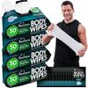 After Gym Body Wipes for Men (4pk) - 200 XL No Rinse Shower Wipes + 16 Travel Bath Sheets 10 x 11.5" - Mens Deodorant Disposable Washcloths for Bathing, Camping Essentials, Survival Gear and Supplies view 1