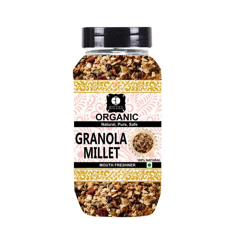 EDZZEL Organic Granola Millet Traditional Premium Quality Hygienically Packed | Vegan | Gluten Friendly | NON-GMO | Indian Origin ( Pack of 1 ) 400 Gm