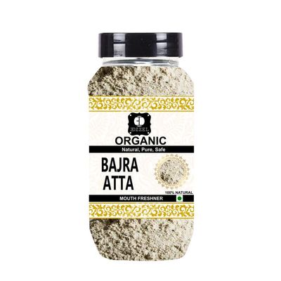 EDZZEL Organic Bajra Atta (Pearl Millet) Traditional Premium Quality Hygienically Packed | Vegan | Gluten Friendly | NON-GMO | Indian Origin ( Pack of 1 ) 250 Gm